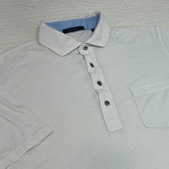 Greyson Other - Greyson Mens White Short Sleeve Pocket Polo Shirt Size Large Golf Luxury Sport